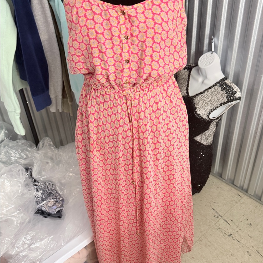 Vintage Y2K Juicy Couture Pink Geometric Maxi Dress